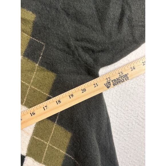 Vintage Argyle Italian Wool V Neck Sweater M No Brand Tags - Picture 5 of 8